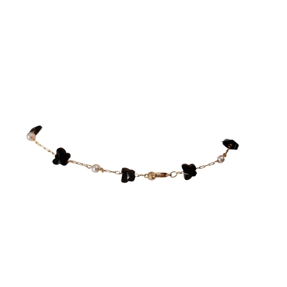 Gold and Black Butterfly Necklace, Bracelet, And Earrings Set - Picture 4 of 6
